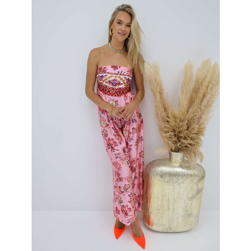 Bandeau Print Jumpsuit Roze Bandeau Print Jumpsuit Roze