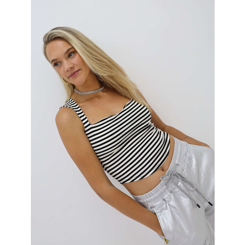 Gestreepte Basis Top Zwart Gestreepte Basis Top Zwart