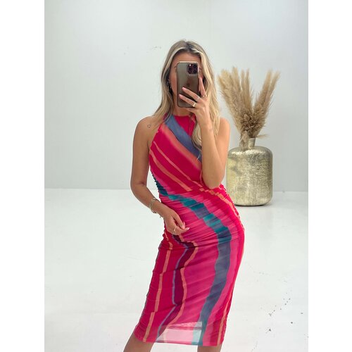 Halter Mesh Jurk Roze Halter Mesh Jurk Roze