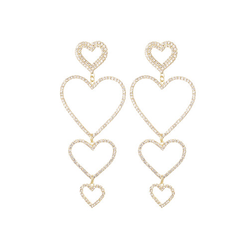 Earrings Heart Garland Copper Gold Earrings Heart Garland Copper Gold