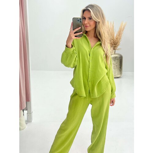 Tetra Button Blouse Green Tetra Button Blouse Green