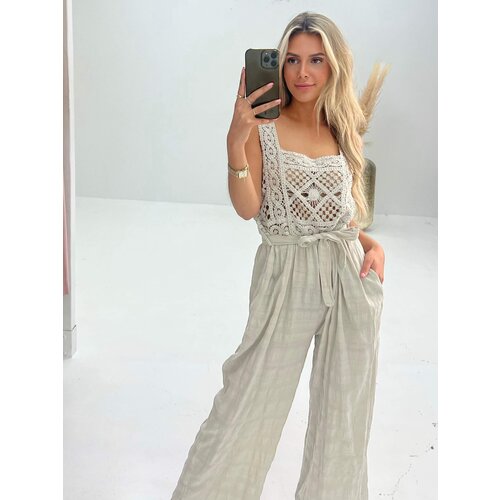 Gehaakte Jumpsuit Beige Gehaakte Jumpsuit Beige