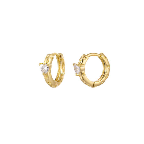 Hoops Heart Stone Gold Hoops Heart Stone Gold