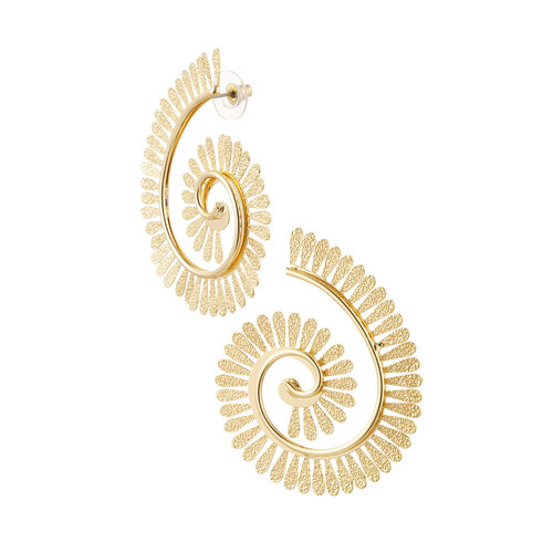 Ear Plug Swirl With Decoration Gold Ear Plug Swirl With Decoration Gold