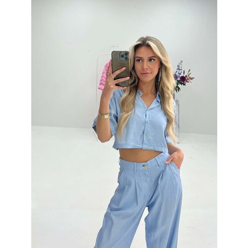 Korte Blouse Blauw Korte Blouse Blauw