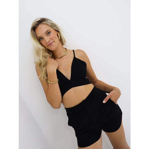Linnen Bralette Zwart Linnen Bralette Zwart