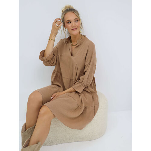 Wide Tetra Dress Camel Wide Tetra Dress Camel