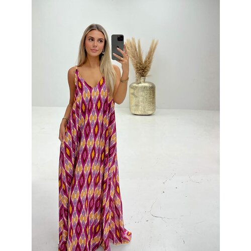 Wide Print Dress Purple Wide Print Dress Purple