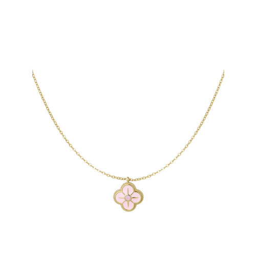 Necklace Clover Enamel Gold/Pink Necklace Clover Enamel Gold/Pink