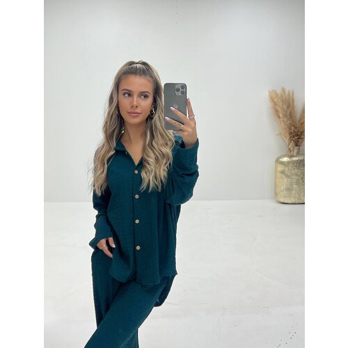 Basic Button Blouse Green Basic Button Blouse Green