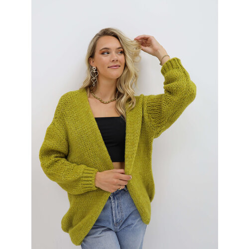 Knitted Cardigan Lime Green Knitted Cardigan Lime Green