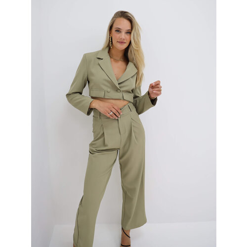 High Waist Straight Trousers Khaki High Waist Straight Trousers Khaki