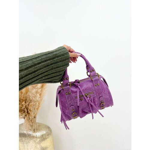 Leather City Bag Purple Leather City Bag Purple