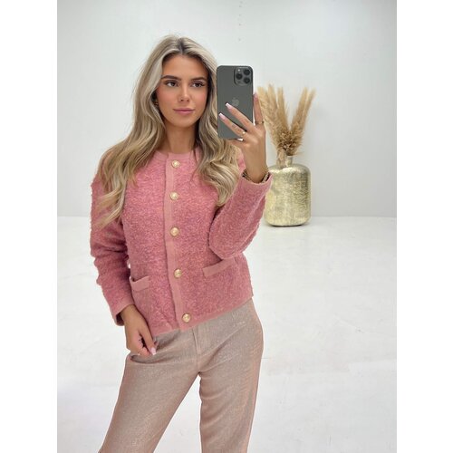 Bouclé Cardigan Pink Bouclé Cardigan Pink