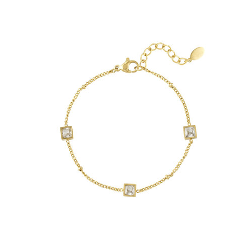 Subtle Bracelet With Stone Gold Subtle Bracelet With Stone Gold