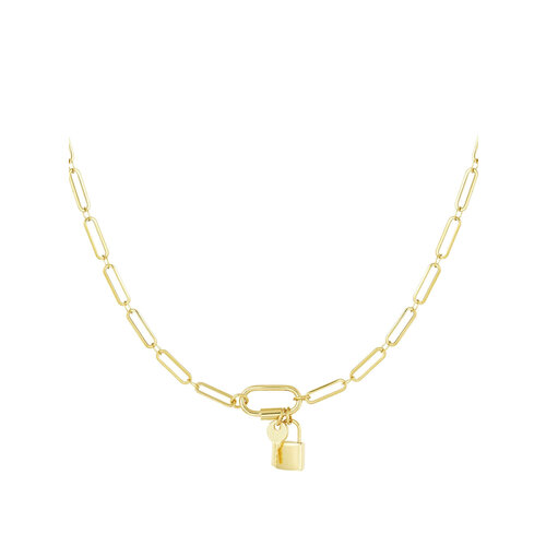 Chain Links With Lock and Key Gold Chain Links With Lock and Key Gold