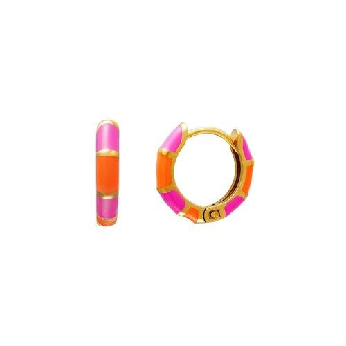 Earrings Color Blocking Pink&Orange Earrings Color Blocking Pink&Orange