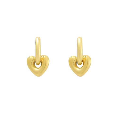 Earrings With Heart Gold Earrings With Heart Gold