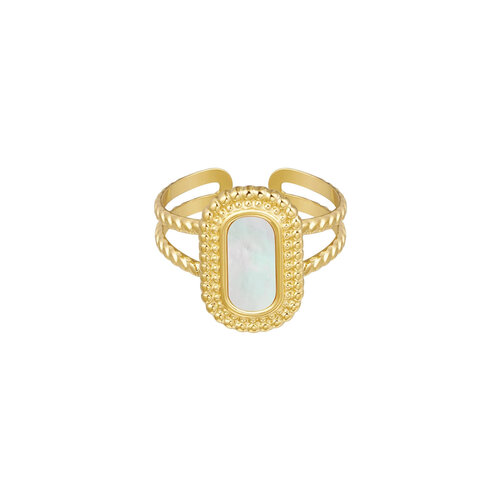Ring With Stone Stainless Steel Gold Ring With Stone Stainless Steel Gold