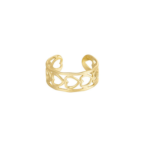 Ring Hartjes Met Detail Goud Ring Hartjes Met Detail Goud
