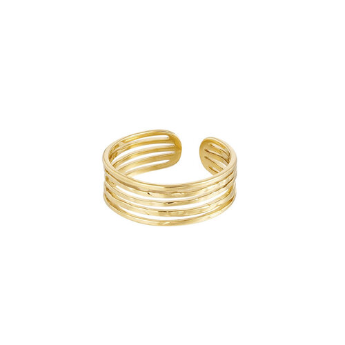 Ring 5 Dunne Laagjes Goud Ring 5 Dunne Laagjes Goud