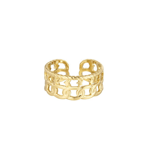 Ring Schakels/Sterretjes Goud Ring Schakels/Sterretjes Goud