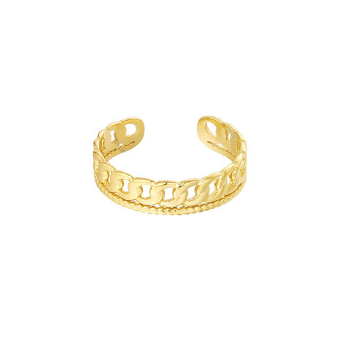 Ring Dubbel Schakel Goud Ring Dubbel Schakel Goud