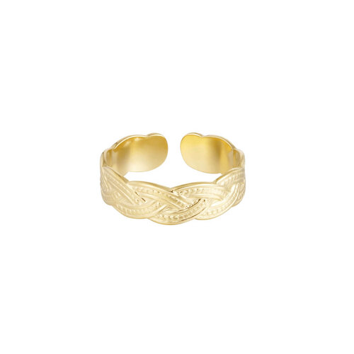 Ring Gevlochten Print Goud Ring Gevlochten Print Goud