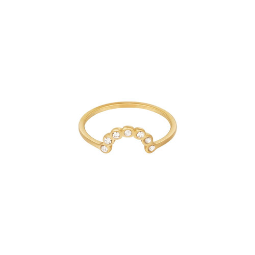 Ring Maan Met Steentjes Goud Ring Maan Met Steentjes Goud