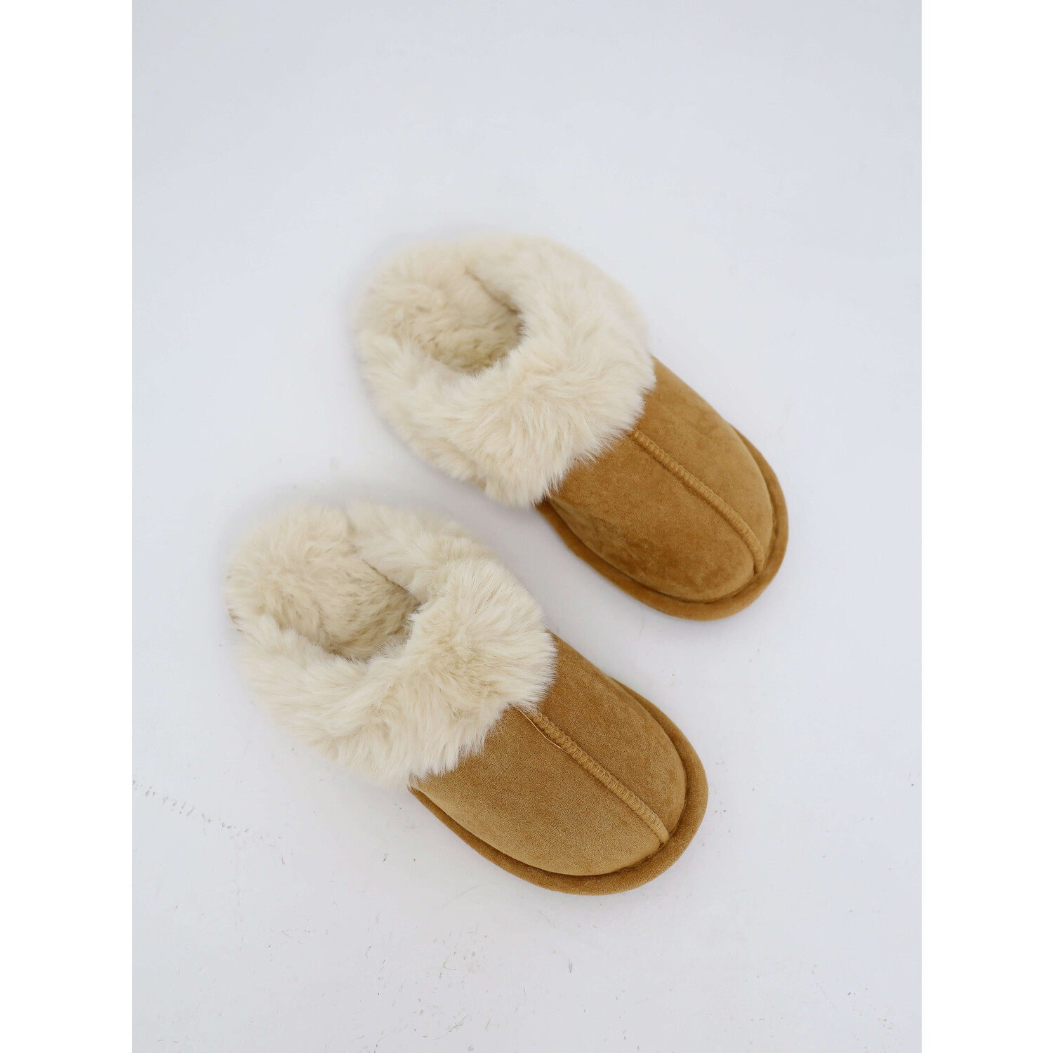 Fluffy Slides Camel LADYLIKE FASHION