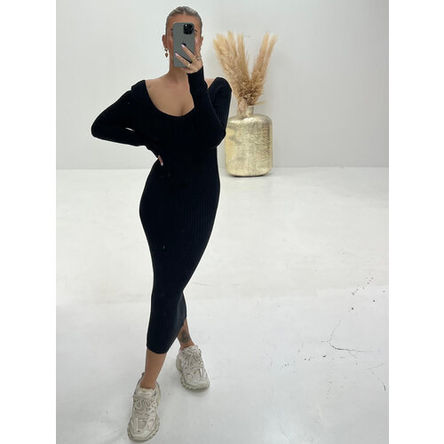 Knitted Maxi Dress Black Knitted Maxi Dress Black