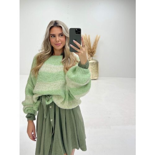 Striped Liva Jumper Light Green Striped Liva Jumper Light Green