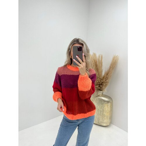 Mohair Trui Strepen Oranje Mohair Trui Strepen Oranje