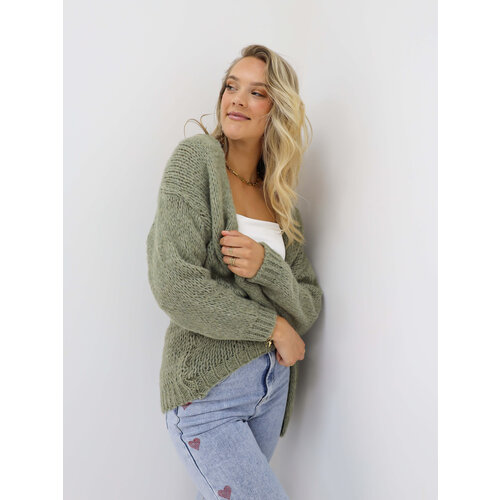 Knitted Cardigan Sage Knitted Cardigan Sage