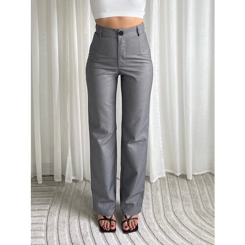 Straight Leg Trousers Grey Straight Leg Trousers Grey