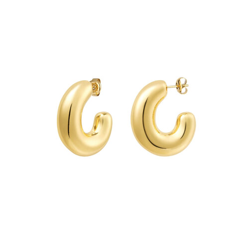 Earrings Basic Thick Half Moon Gold Earrings Basic Thick Half Moon Gold