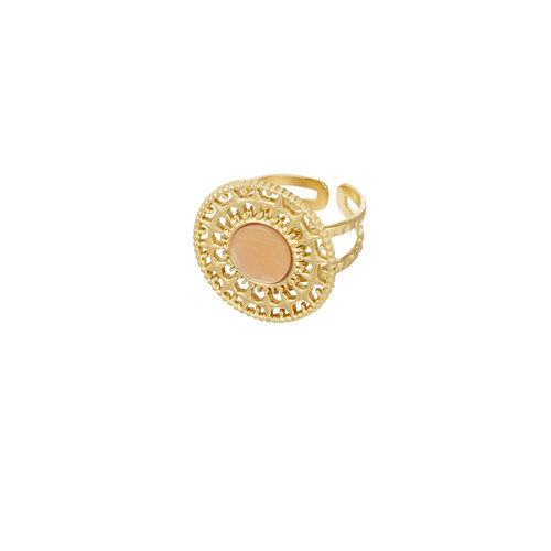 Baroque Ring With Stone Gold Baroque Ring With Stone Gold