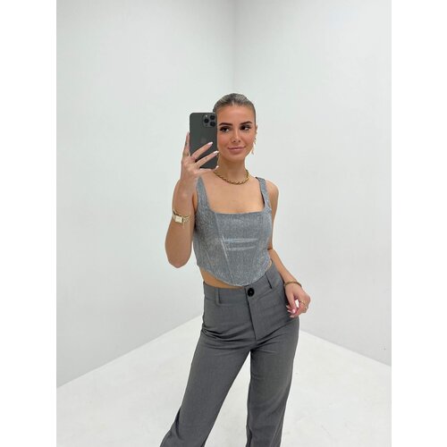 Shimmer Corset Top Silver Shimmer Corset Top Silver