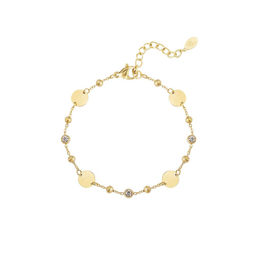 Round Party Bracelet With Stones Gold Round Party Bracelet With Stones Gold