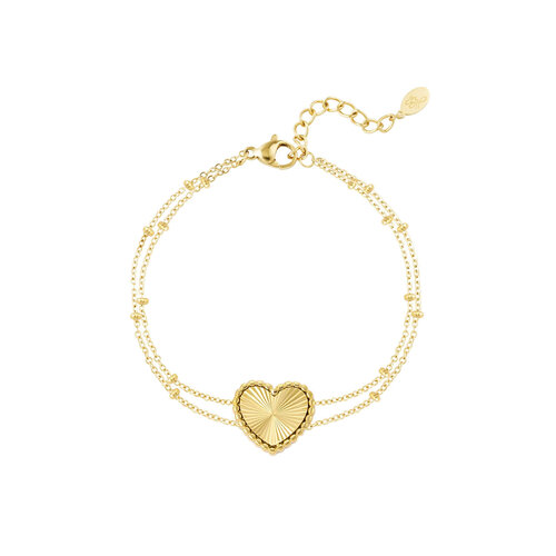 Bracelet Balls With Heart Gold Bracelet Balls With Heart Gold