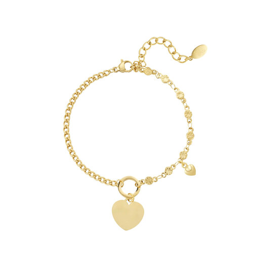 Bracelet Links With Heart Gold Bracelet Links With Heart Gold