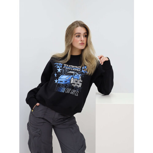 Turbo Motors Sweater Zwart/Blauw Turbo Motors Sweater Zwart/Blauw
