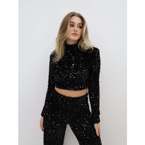 Long Sleeve Sequin Top Black Long Sleeve Sequin Top Black