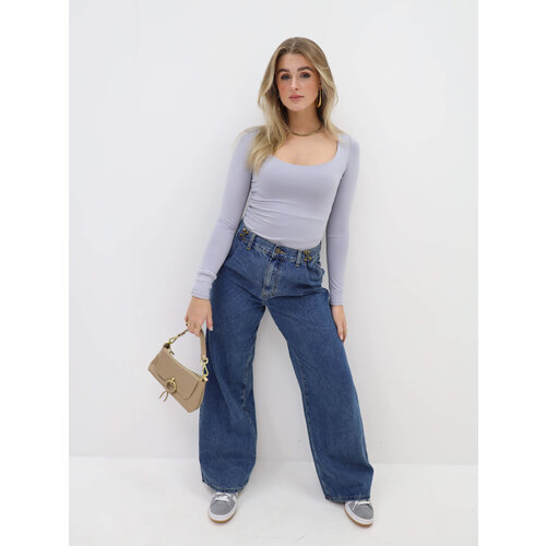 High Waist Wide Leg Jeans Dark Blue High Waist Wide Leg Jeans Dark Blue