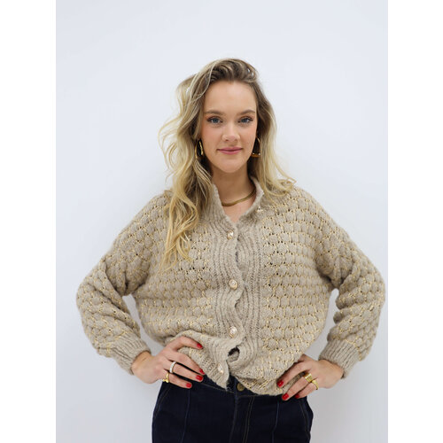 Knoopjes Vest Goud/Beige Knoopjes Vest Goud/Beige