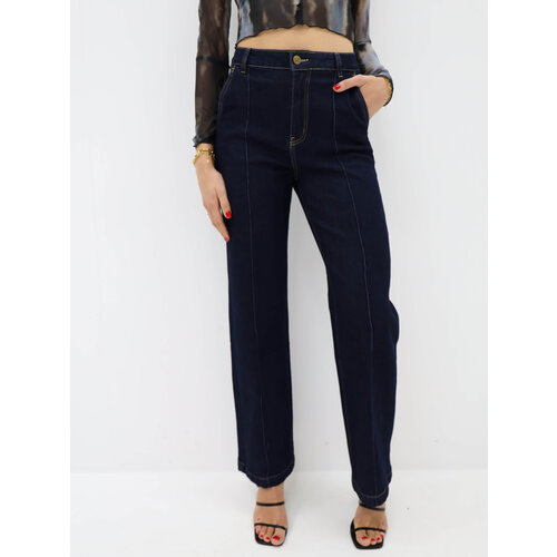 High Waist Straight Fit Jeans Dark Blue High Waist Straight Fit Jeans Dark Blue