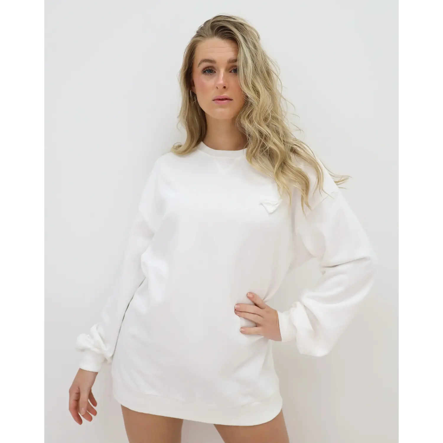 Mochy Oversized Trui Wit LADYLIKE FASHION