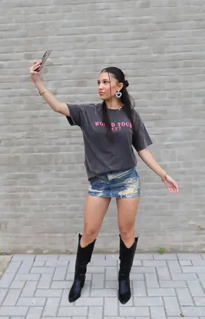 Oversized Shirt World Tour Grijs LADYLIKE FASHION
