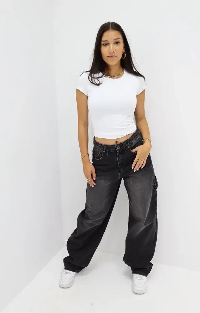 Jeans Skater Style Black LADYLIKE FASHION