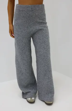 Straight Wool Pants Grey - LADYLIKE FASHION